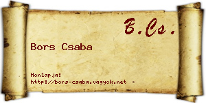 Bors Csaba névjegykártya
