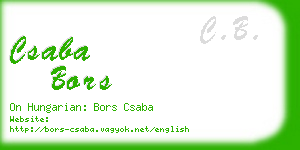 csaba bors business card